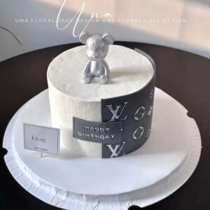 Silver Louis Vuitton Teddy Bear