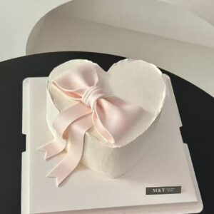 Heart-shaped pink bow