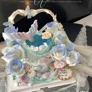 butterfly and floral mermaid