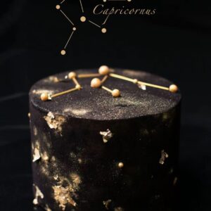 Black Gold Capricorn Astrological Cake