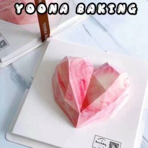 Pink Marble Heart Mousse