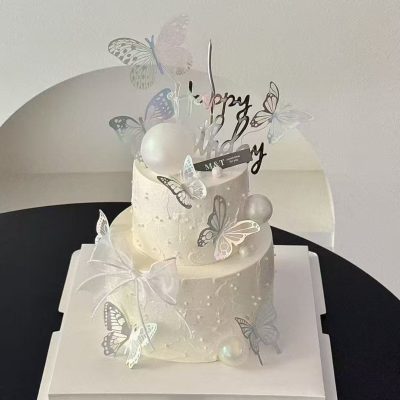 白色系双层蝴蝶 white double-layer butterfly