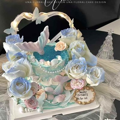 蝴蝶鲜花人鱼 butterfly and floral mermaid