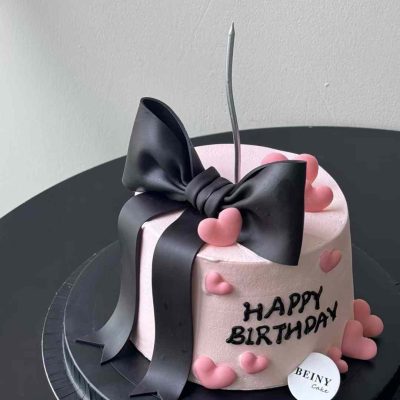 黑粉蝴蝶结小心心 black and pink bow with little hearts